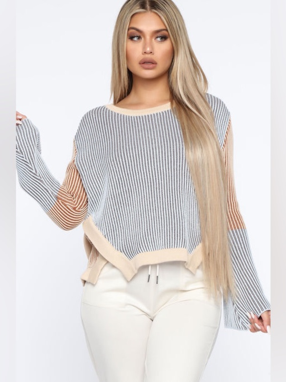 Fashion Nova - All Mixed Up Sweater - Multi Color Size Medium